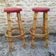 Bamboo tiki bar and two stools