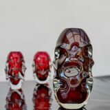 Mid-Century Modern Handmade Crystal Vase in Dark Red by Börne Augustsson