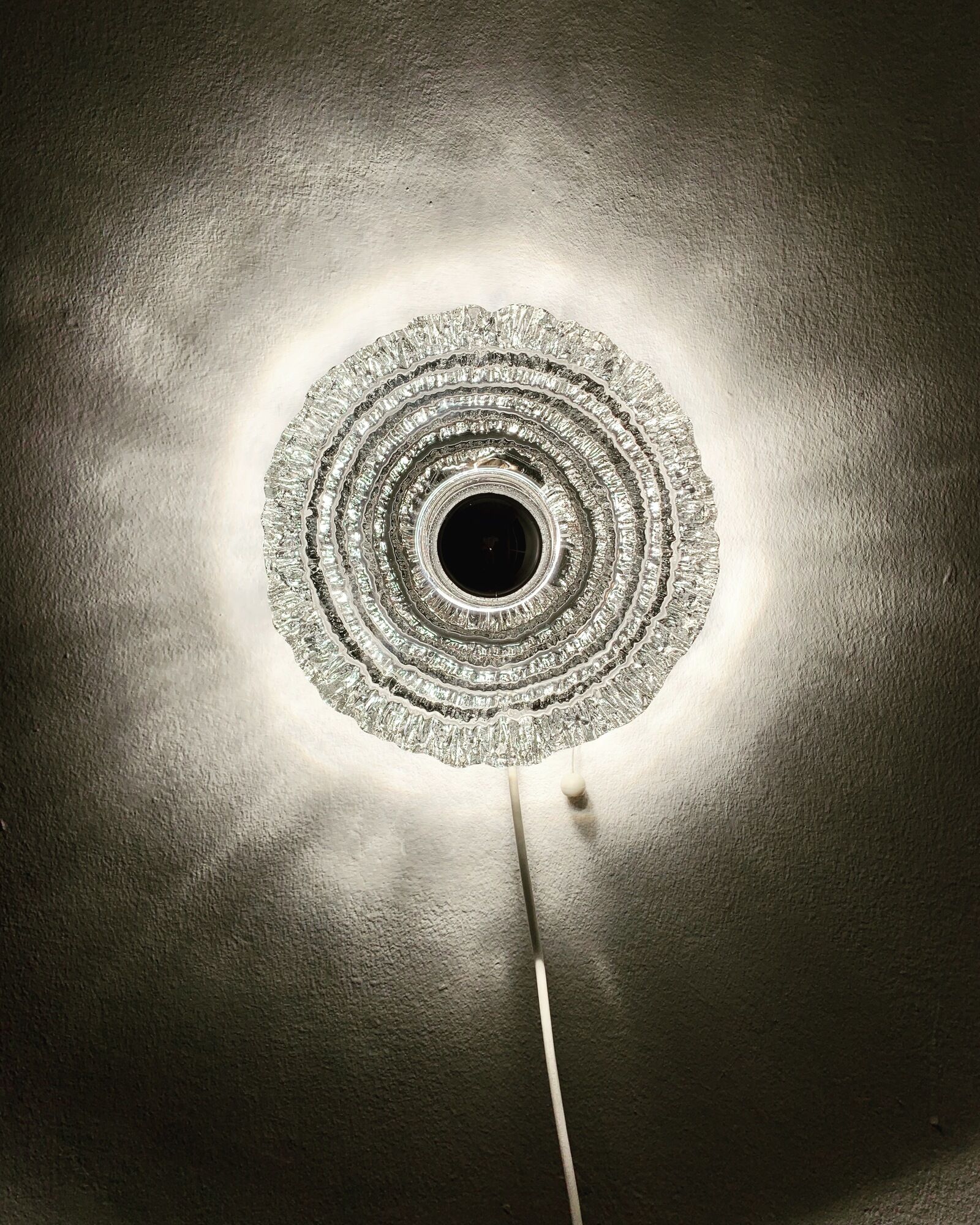Magnificent Mid Century crystal glass wall lamp by Peill and Putzler