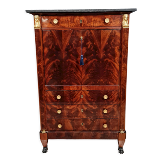 Caryatid writing desk Empire era in mahogany circa 1810