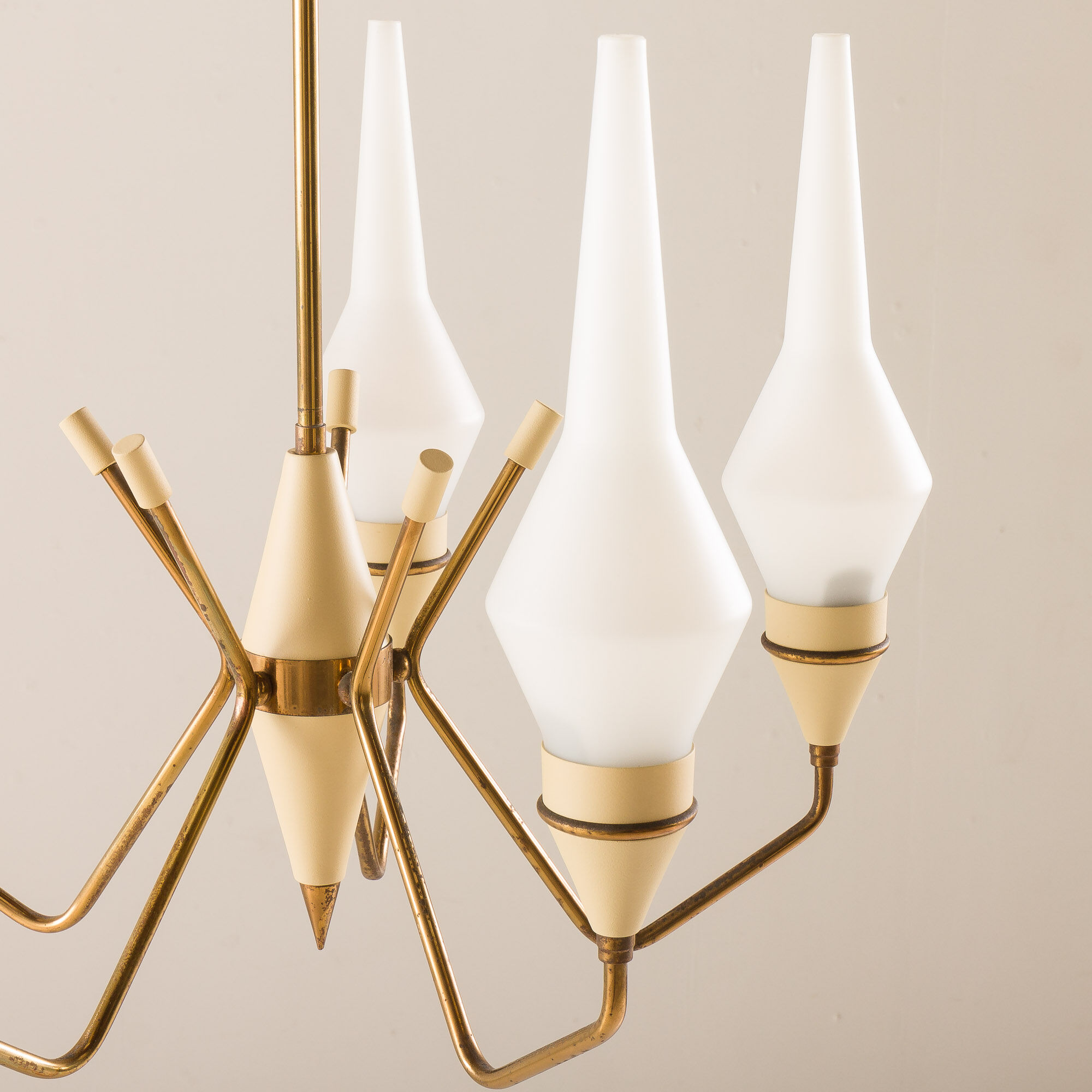 Italian mid-century chandelier in brass, 1950s