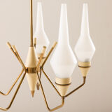 Italian mid-century chandelier in brass, 1950s