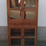 Antique teak cabinet with two drawers and four doors