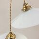 Pair of suspensions in white opaline
