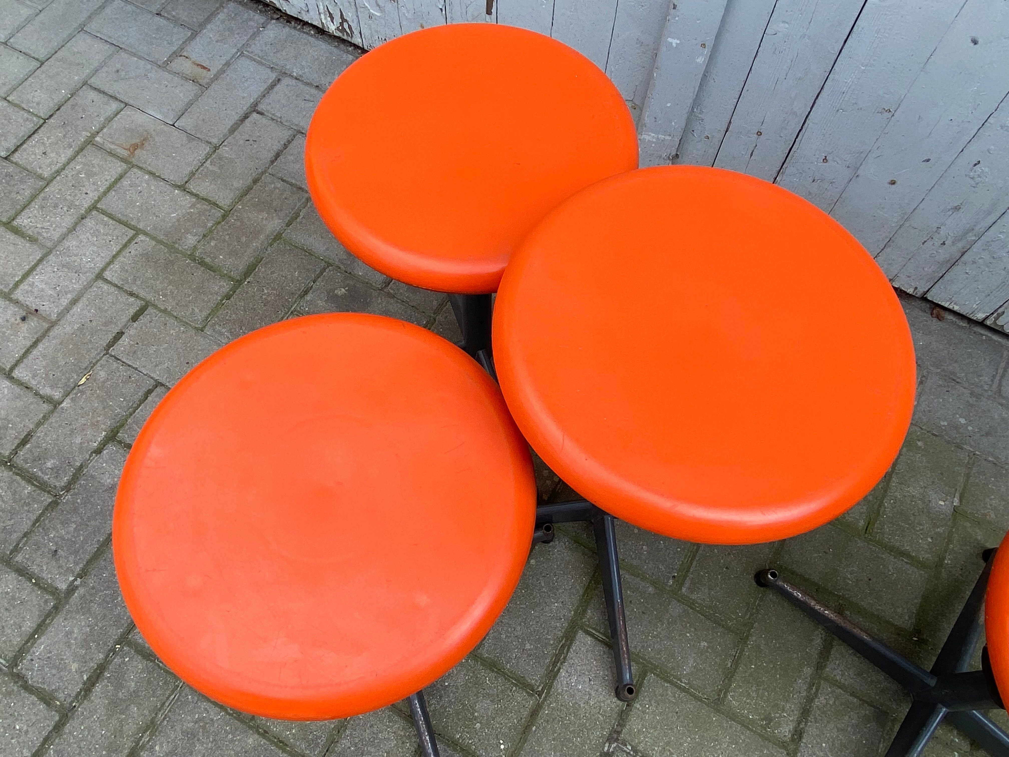 lot of 4 Industrial stool of Strafor 1960
