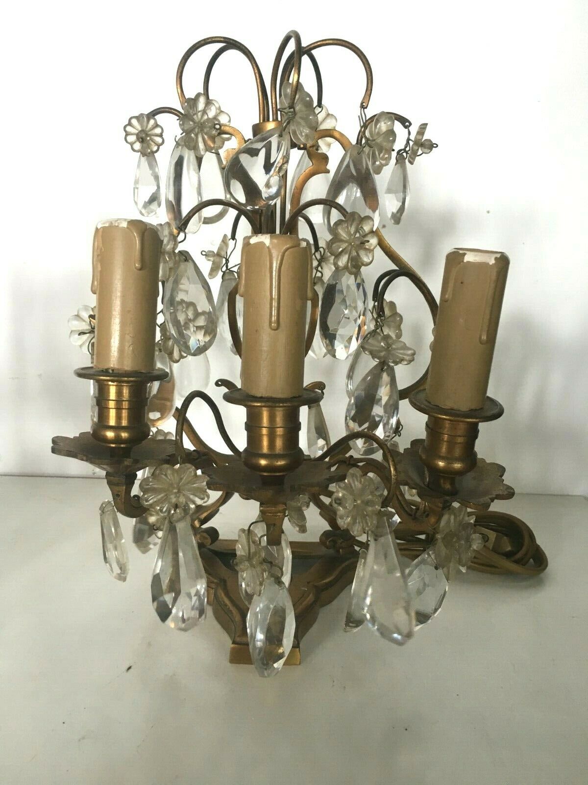 Pair of bronze girandole  20th century
