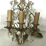 Paire de girandole en bronze a pampilles XX siècle