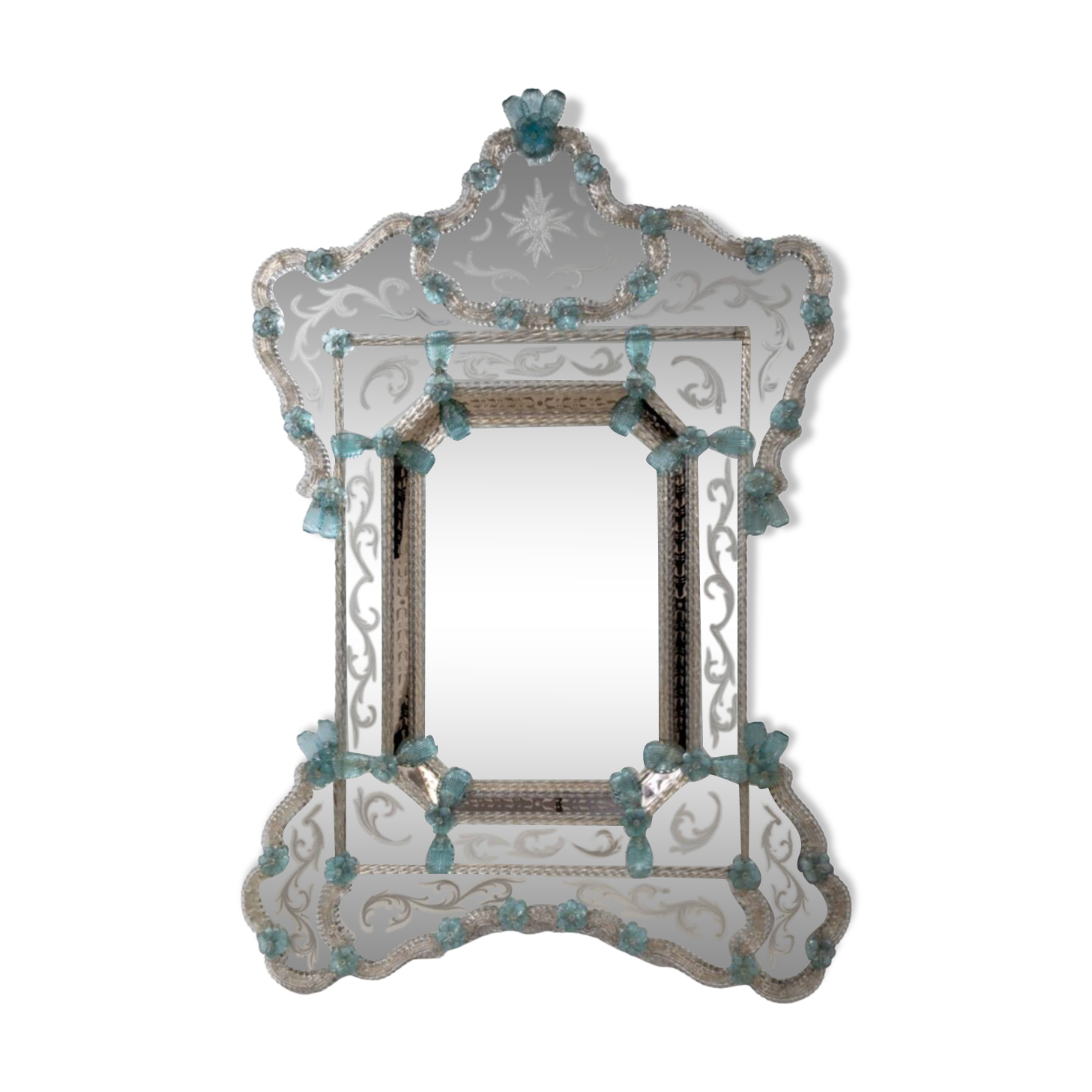 Espejo in Murano crystal, recorded in acid, Ongaro and Fuga, s.XX – Italia