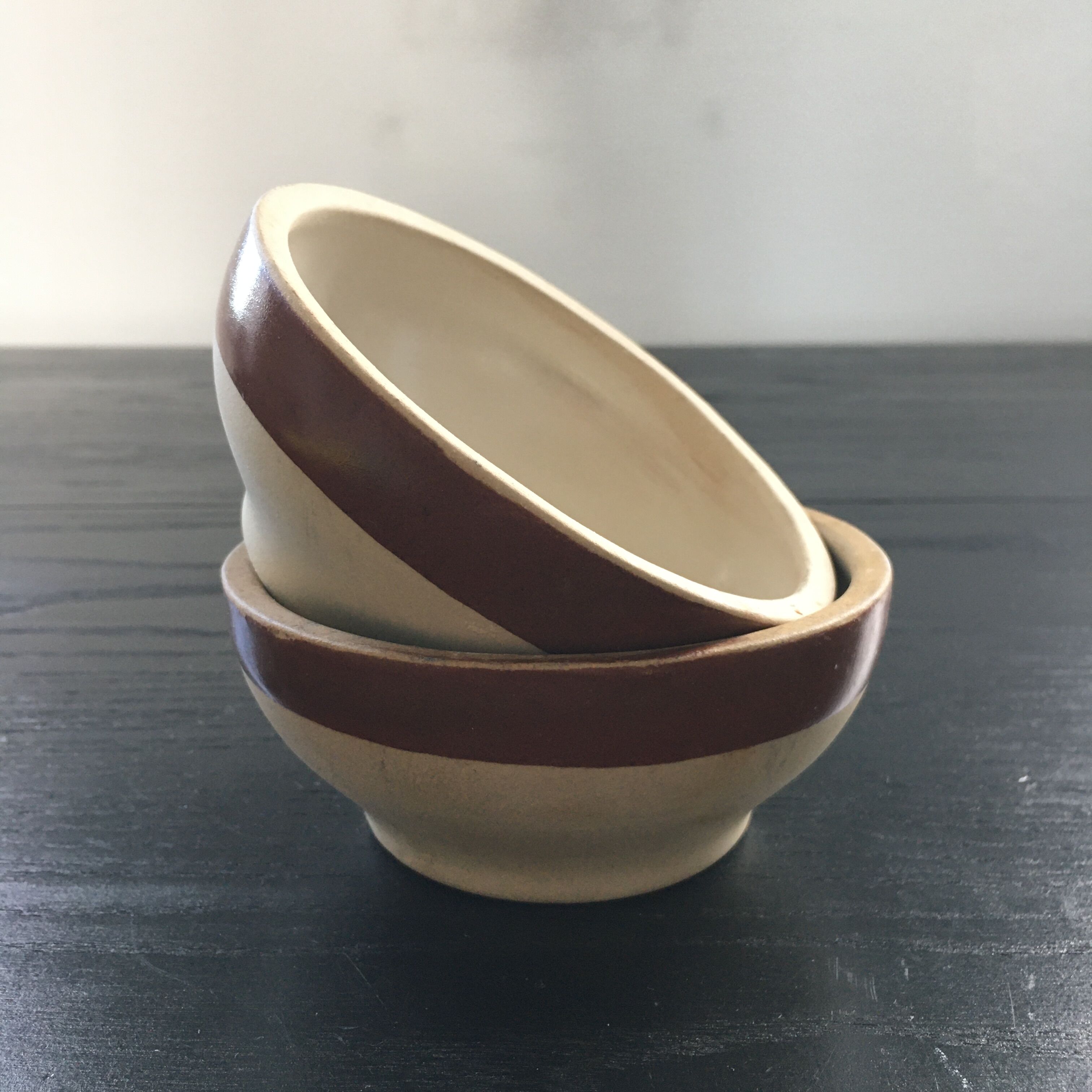 Lot 2 mini two-tone jattes