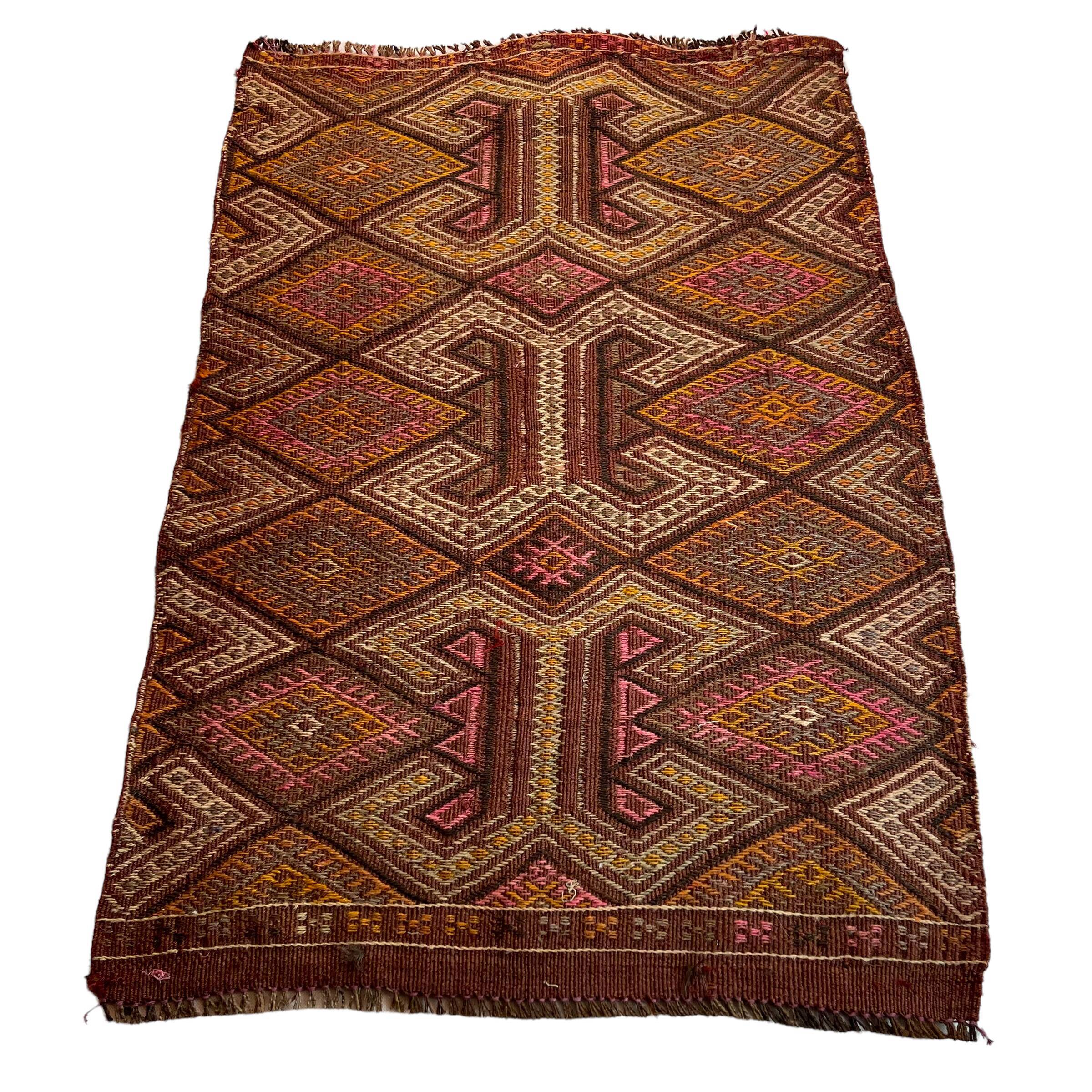 Vintage turkish kilim rug , 100 x 67 cm