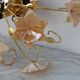 Murano Vintage Ceiling Light Orange Iridescent Flowers, 1970s