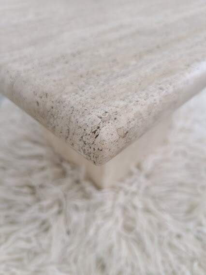 Travertine coffee table design 1970 vintage