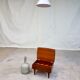 Vtg mid century teak 1950s sewing box heals footstool stool atomic retro