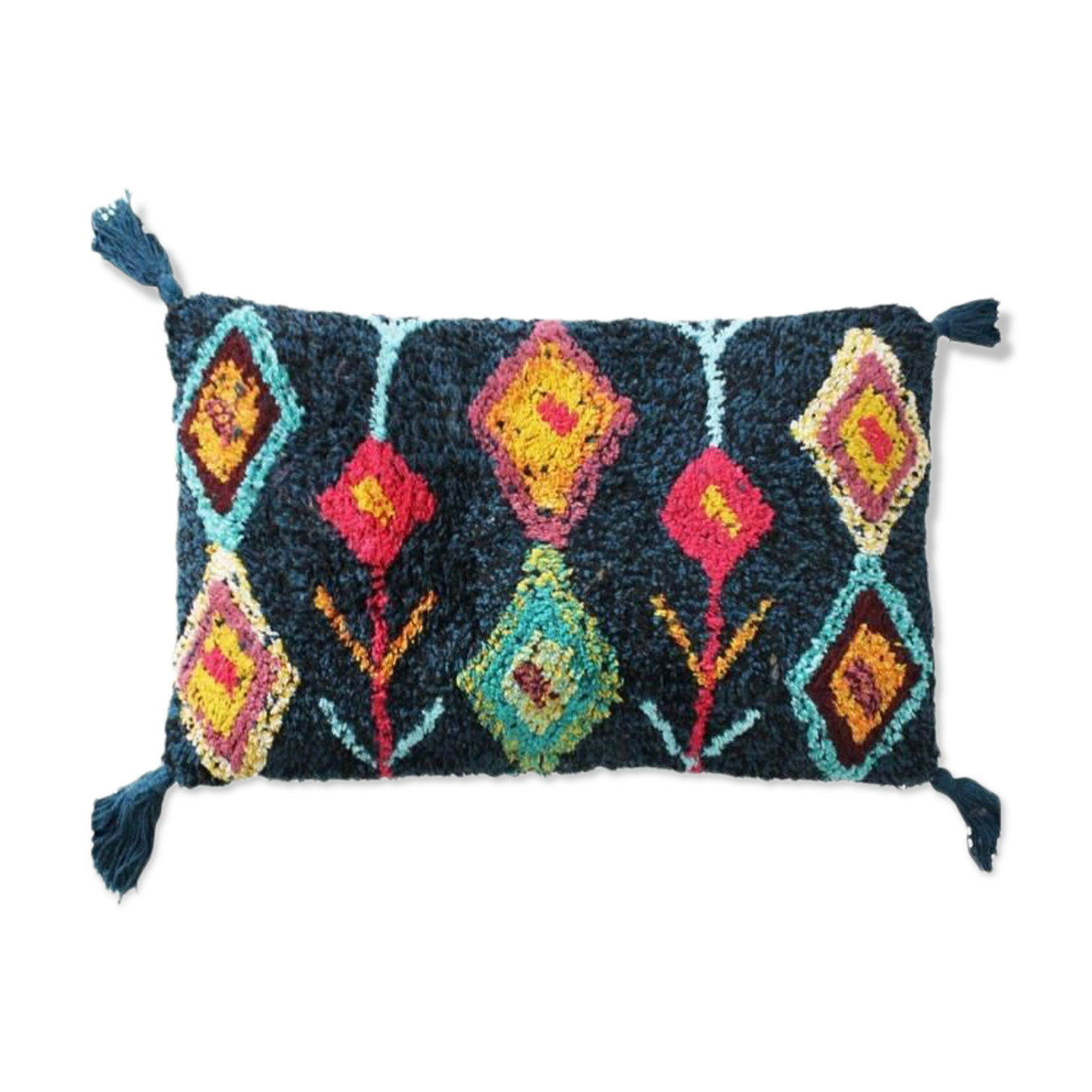 Berber style Azilal midnight blue cushion