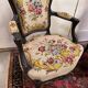 Paire de fauteuils style Louis XV en bois noirci, vers 1850