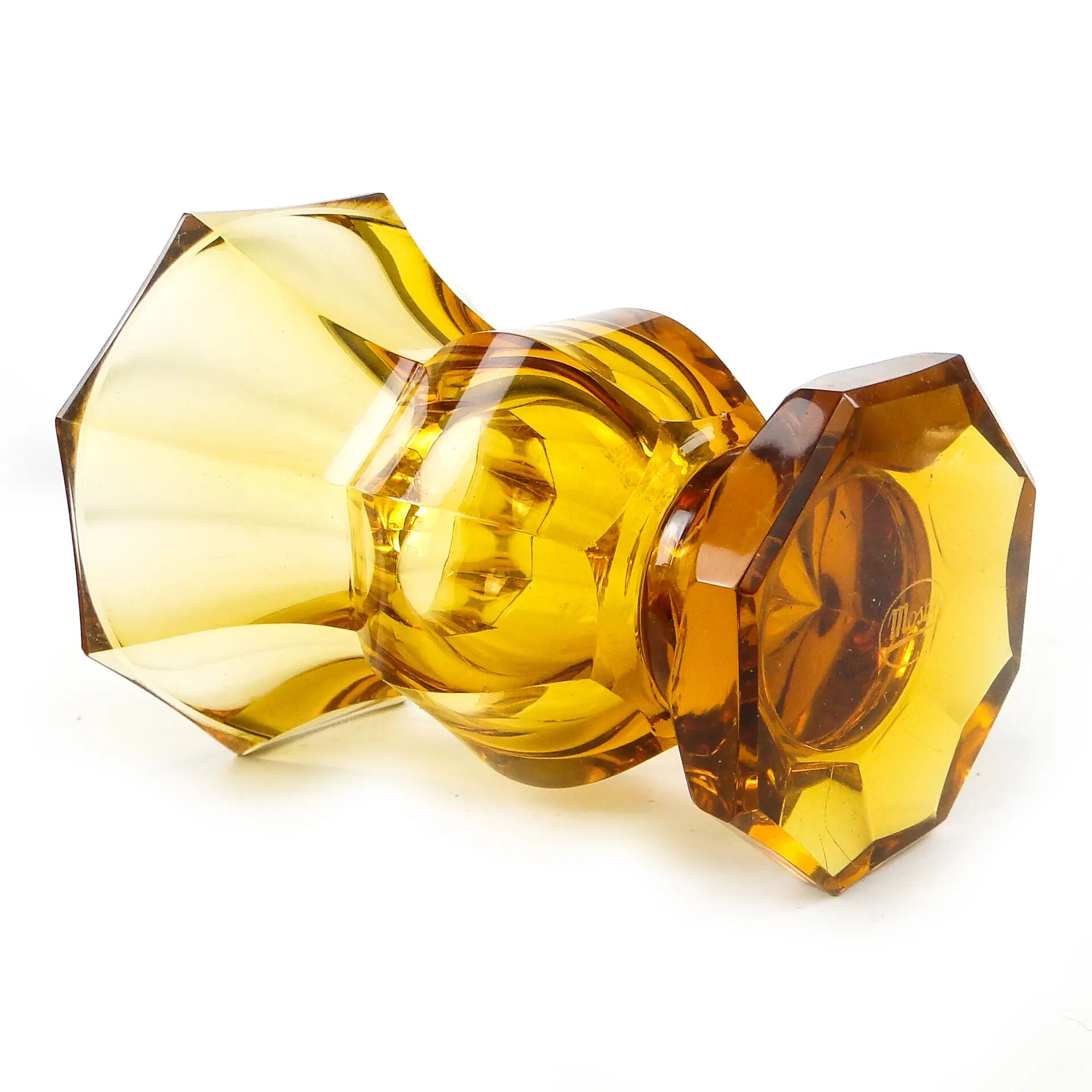 Art Deco vase, crystal, Moser, Czechoslovakia, 1930s