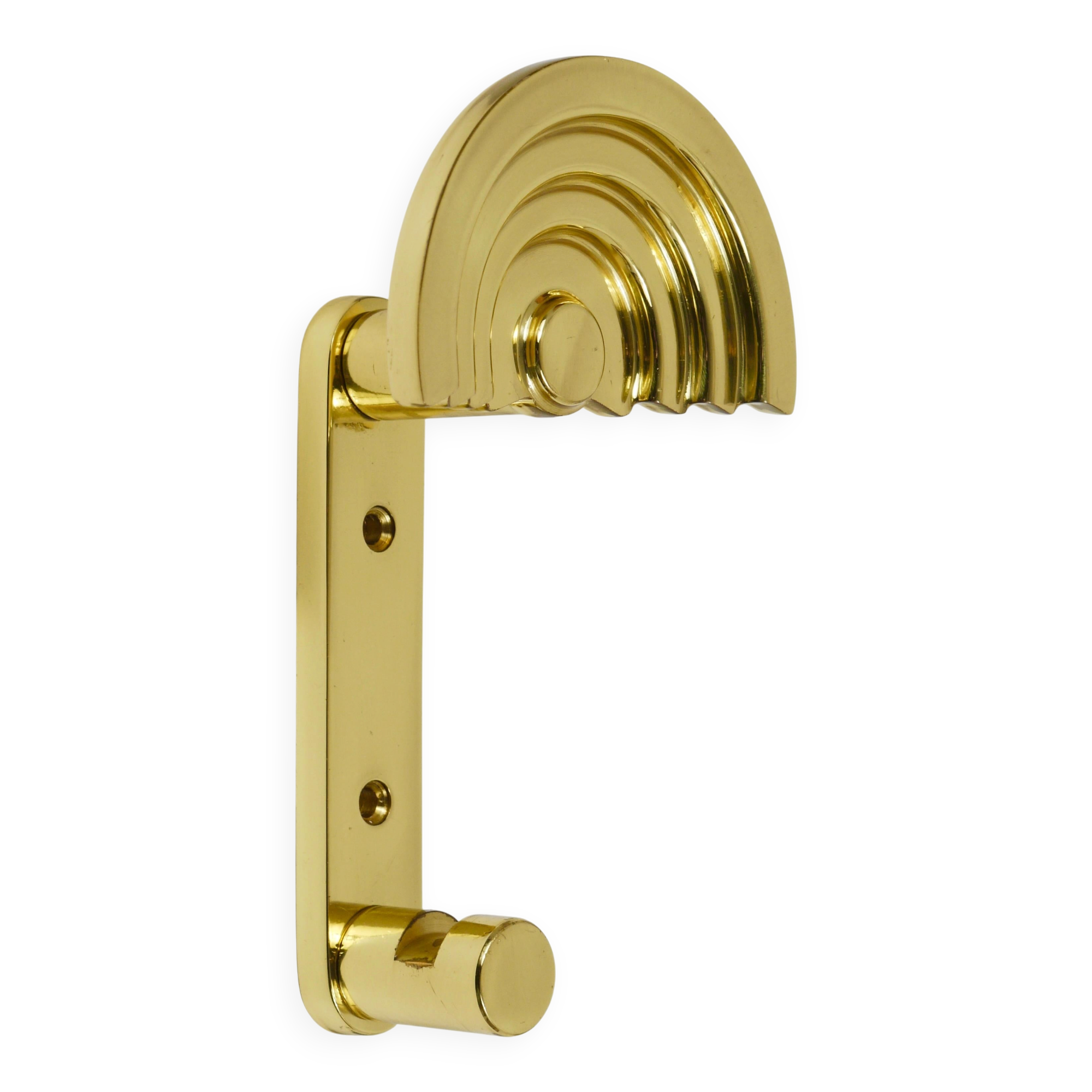 13 Postmodern Brass Wall Hooks by Ettore Sottsass, 1985, Valli & Valli Italy