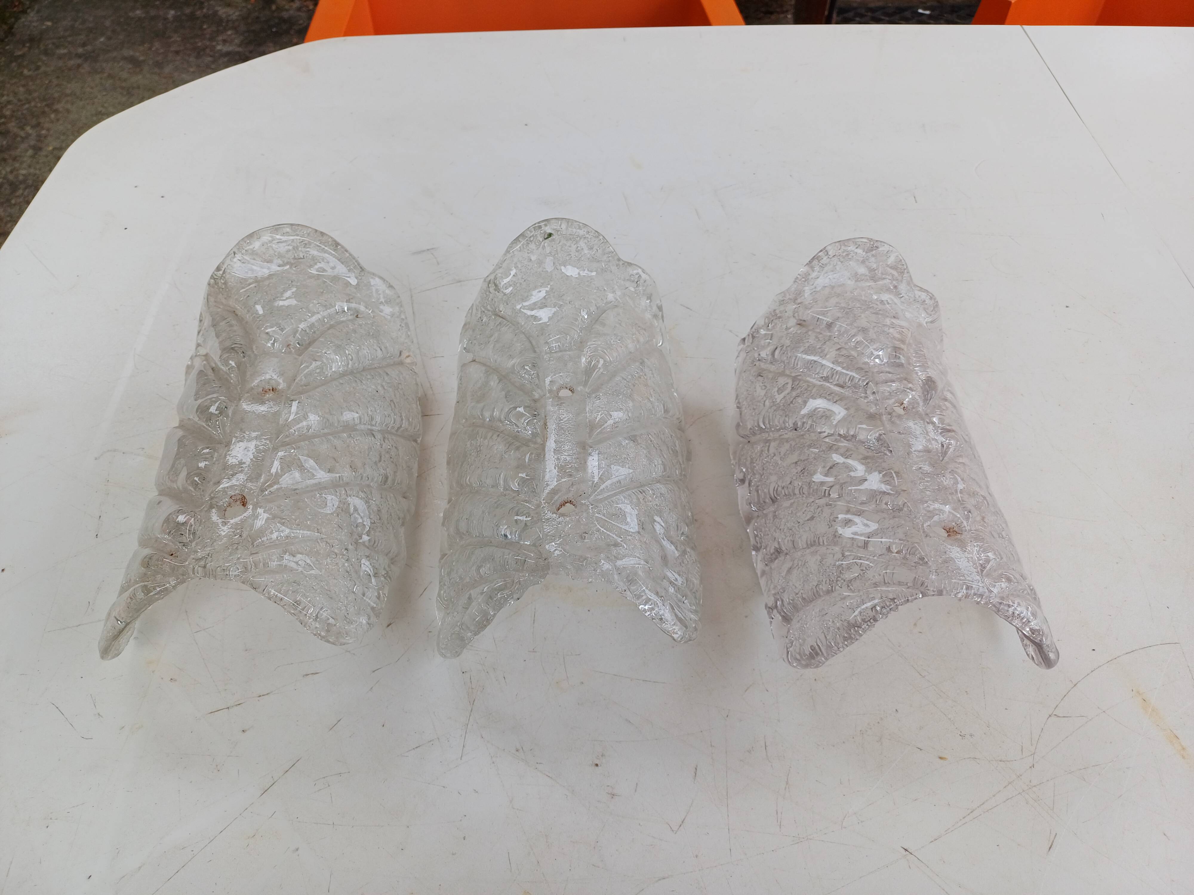 Set of 3 Murano glass "Tiles" wall lights