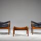 Mid-century modern Danish armchairs and coffee table by Kristian Vedel for Sören Willadsen, 1960s, set of 3