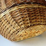Wicker shopping basket, braided, handmade, vintage
