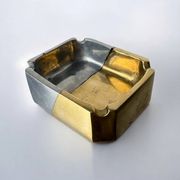 Brutalist ashtray by Leopold, bronze and brass, 1970s