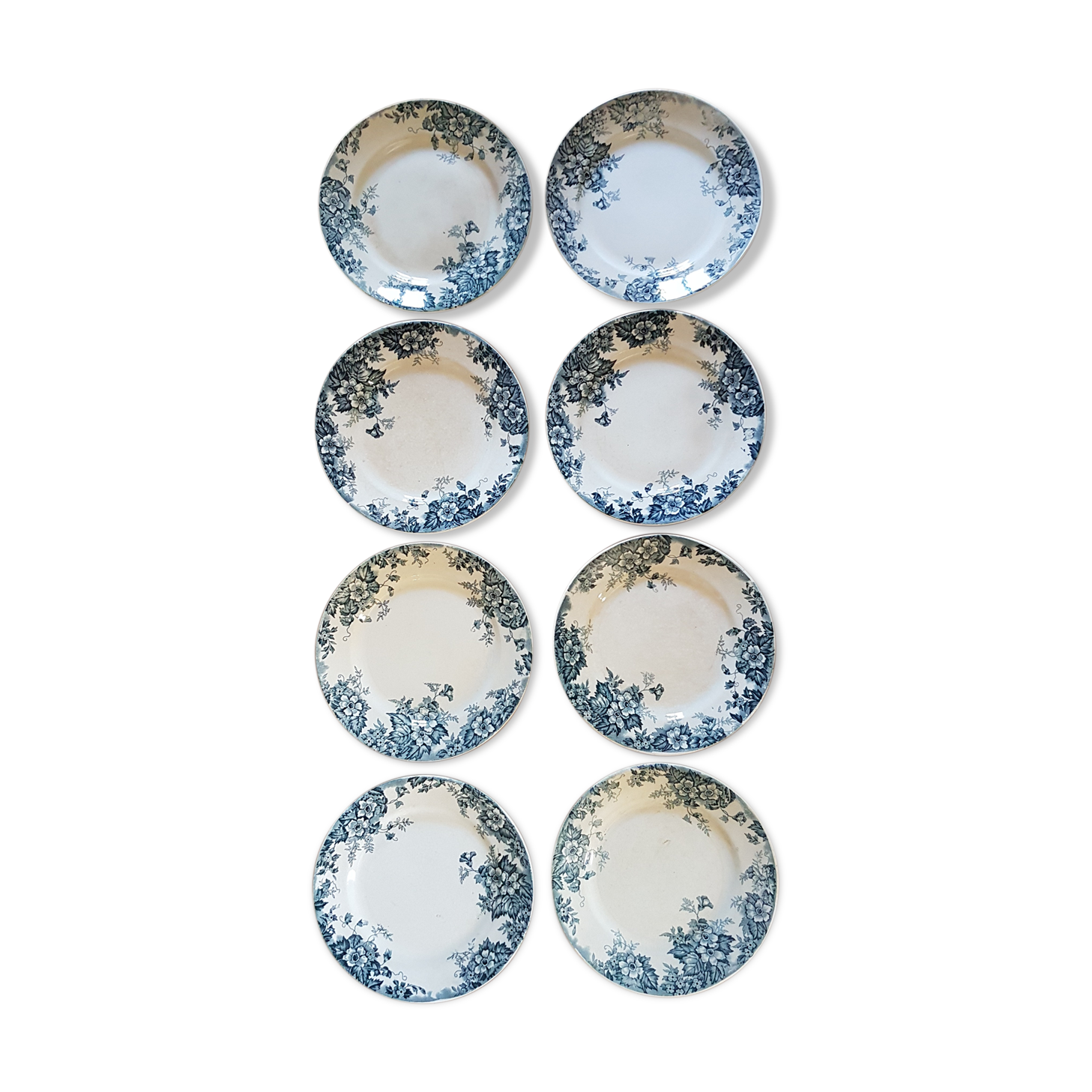 Set of 8 flat plates Saint Amand and Hamage