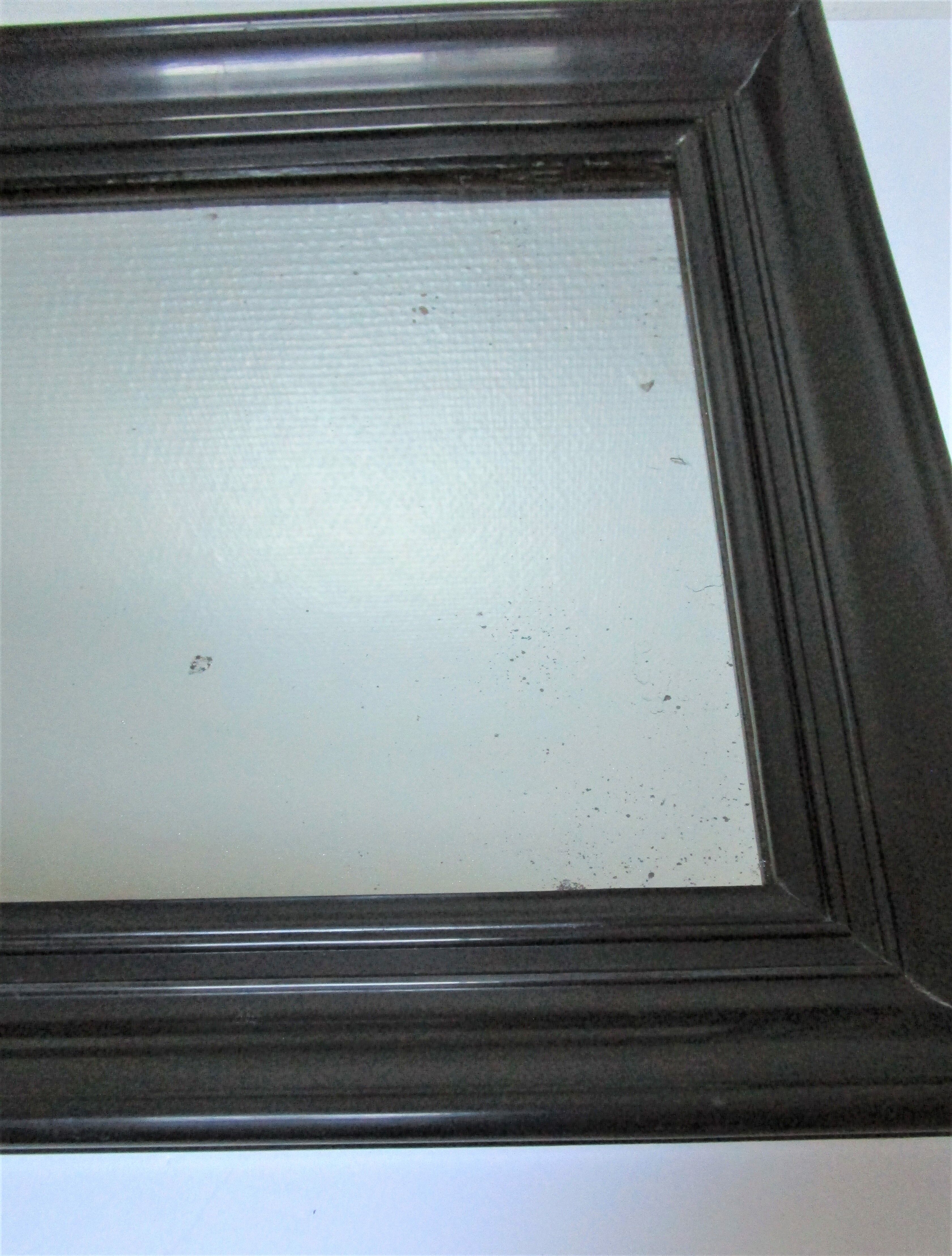 Blackened wood mirror napoleon iii xixth 37.5 cm x 46.8 cm