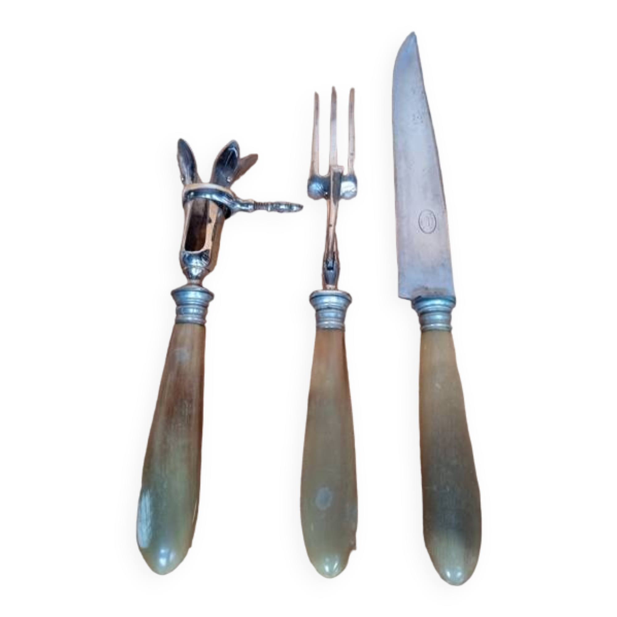 Vintage horn handle leg of lamb service