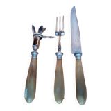 Vintage horn handle leg of lamb service