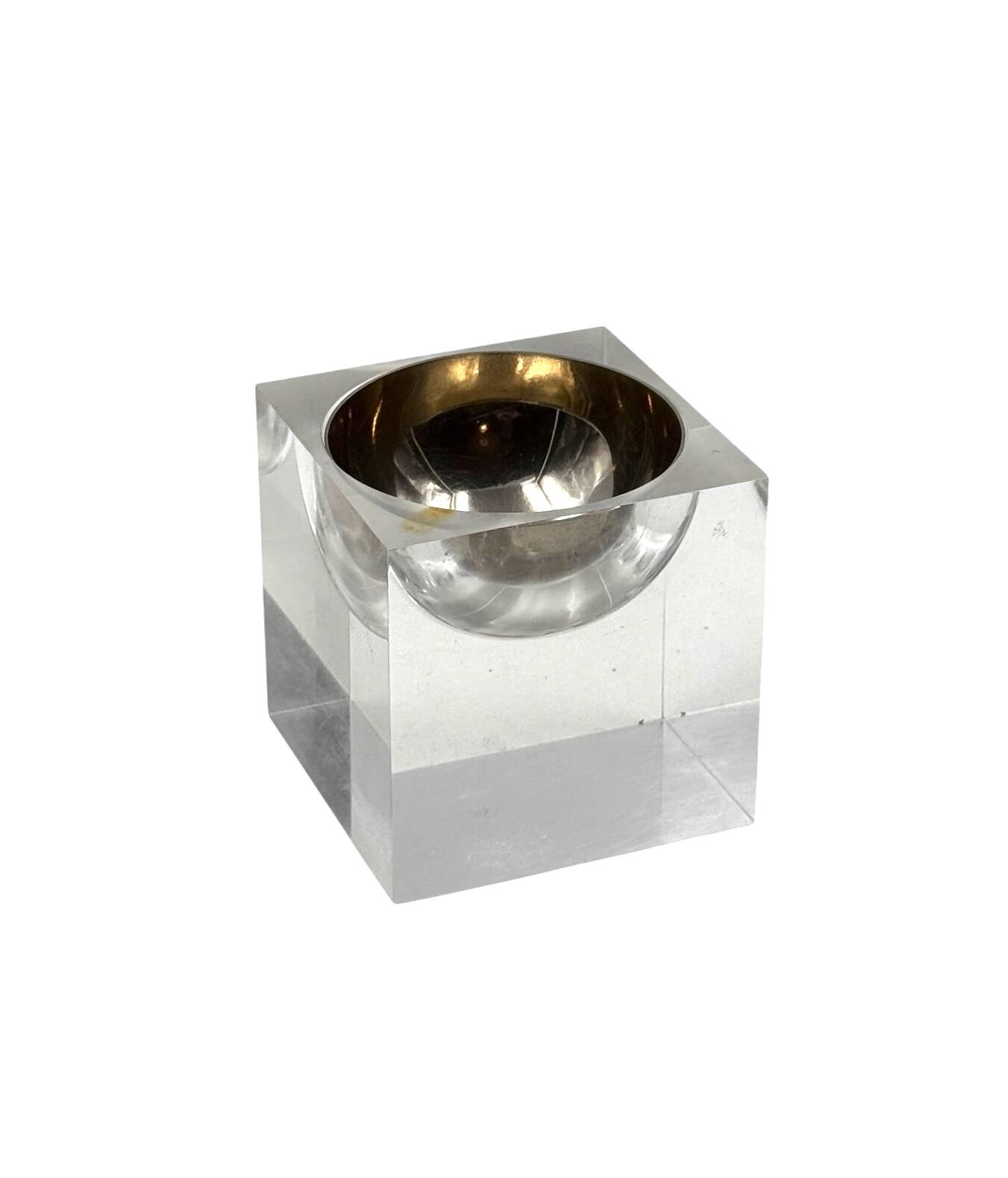 Space age clear lucite ashtray, Italy 1970s