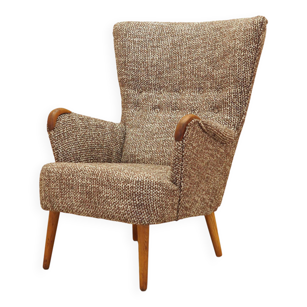 Fauteuil lounge, design danois, années 1970, fabriqué au Danemark