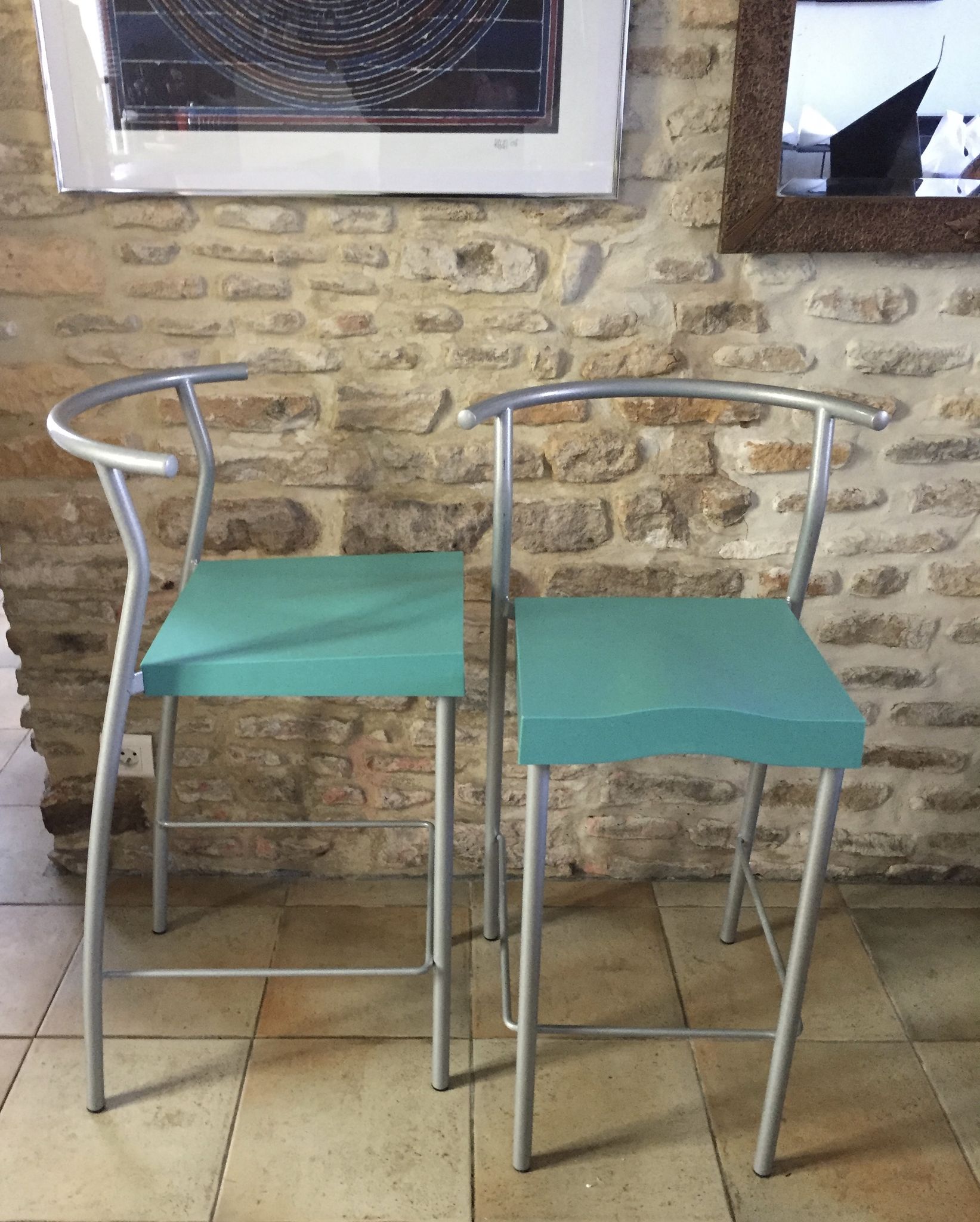 Pair of vintage stools hi glob by Philippe Starck, Kartell