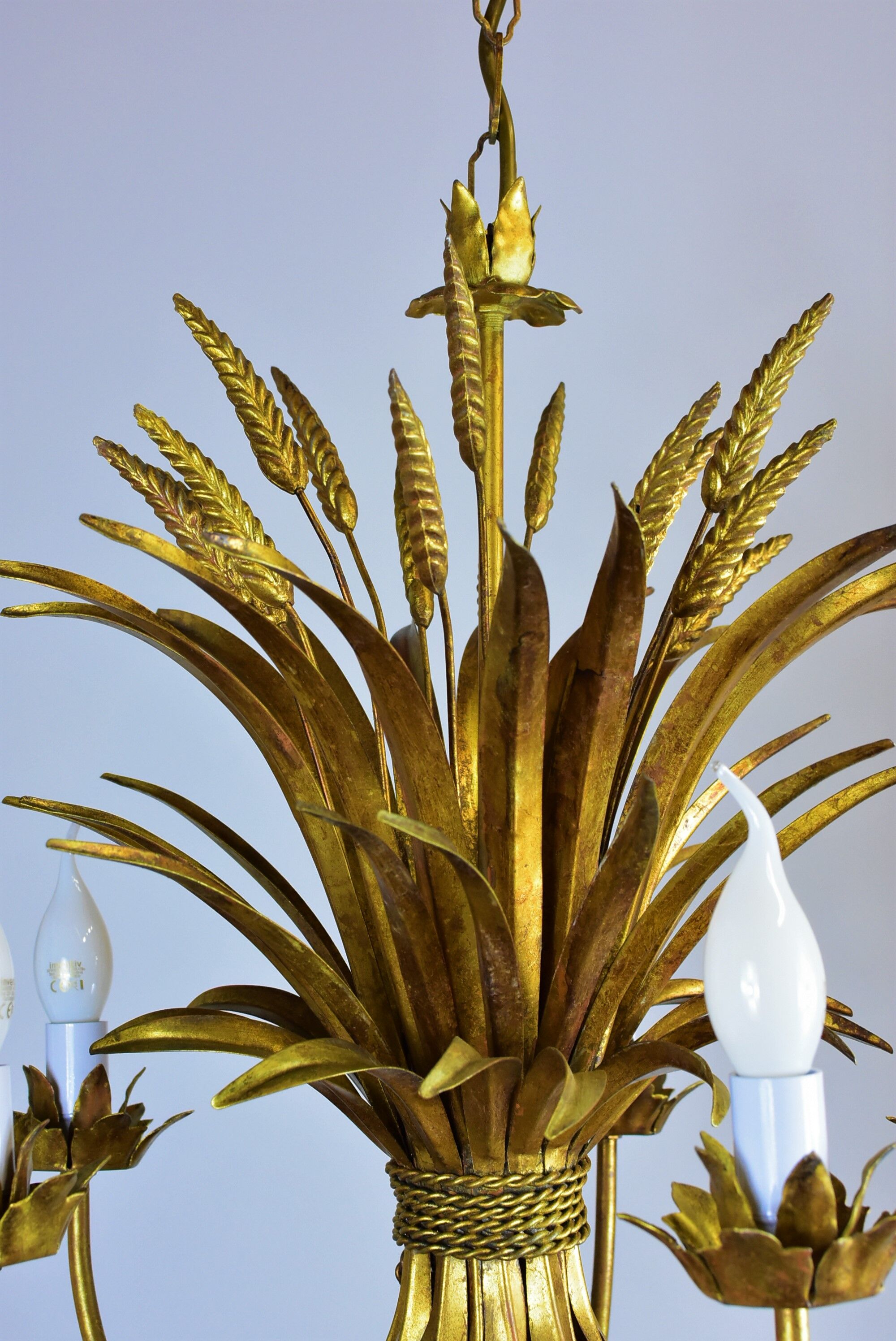 Wheat ear golden chandelier 5 branches.