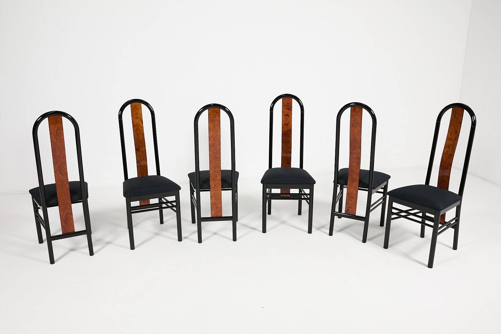 Ensemble de 6 chaises vintage de GDM, Italie, années 1980