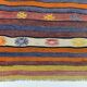 Kilim Vintage Anatolien Rayé – Tons Pastel Multicolores, Style Bohème