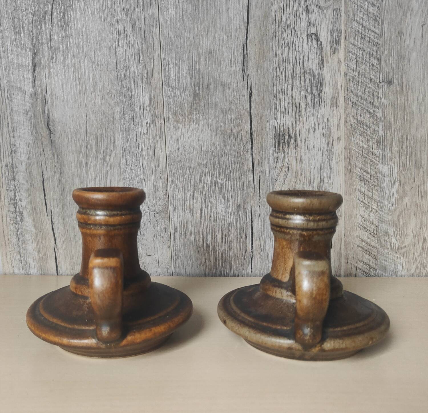 Pair of ceramic candlesticks