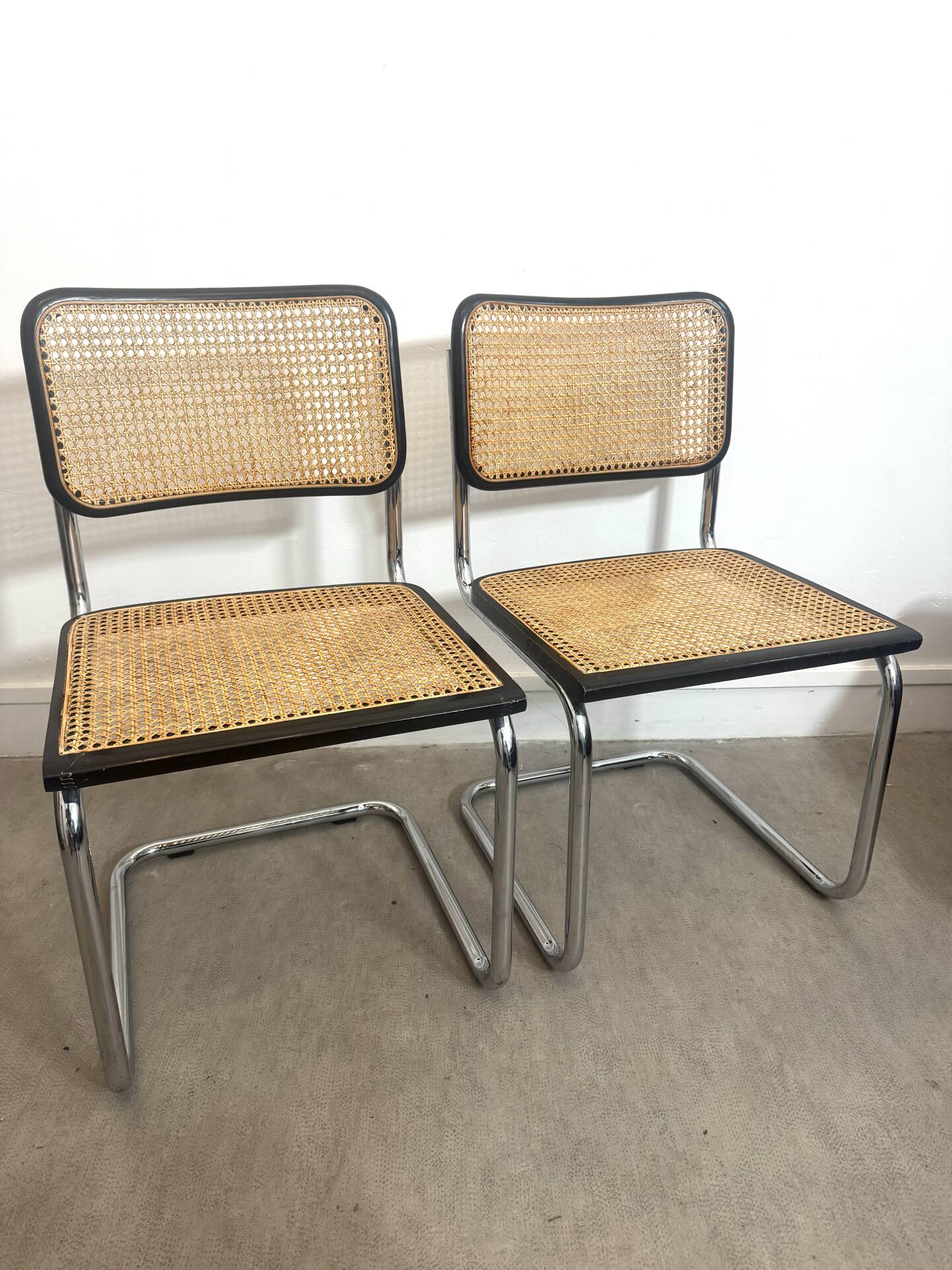 Pair of Cesca chairs B32 Marcel Breuer made in Italy