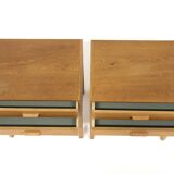 Pair of oak bedside tables, Sweden, 1960