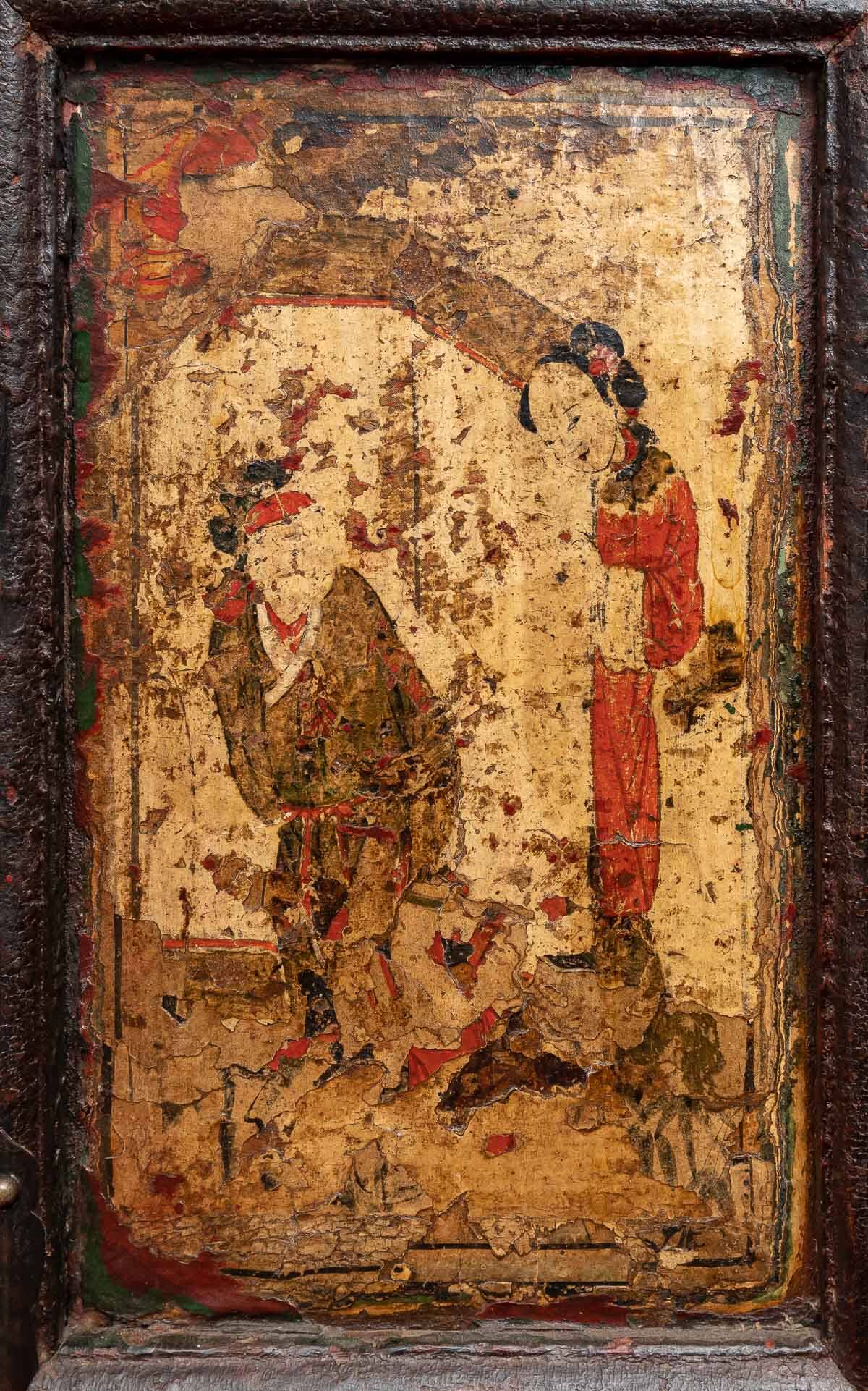 Antique Chinese wardrobe with 4 doors and 3 drawers.