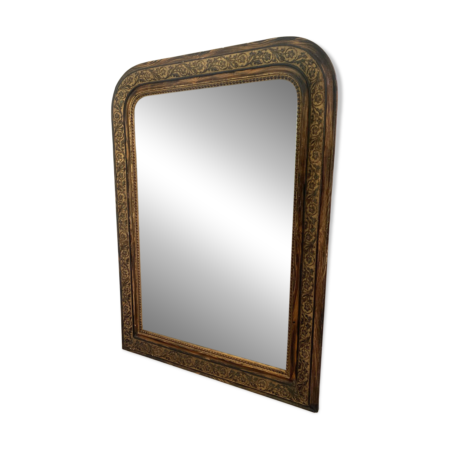 Louis-Philippe mirror, wood and gilded stucco — late 19th century