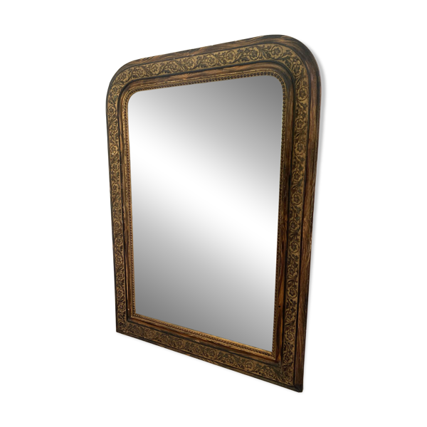 Miroir Louis-Philippe, bois et stuc doré — fin XIXe