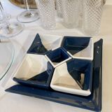 Hand-painted ceramic serving tray or aperitif platter