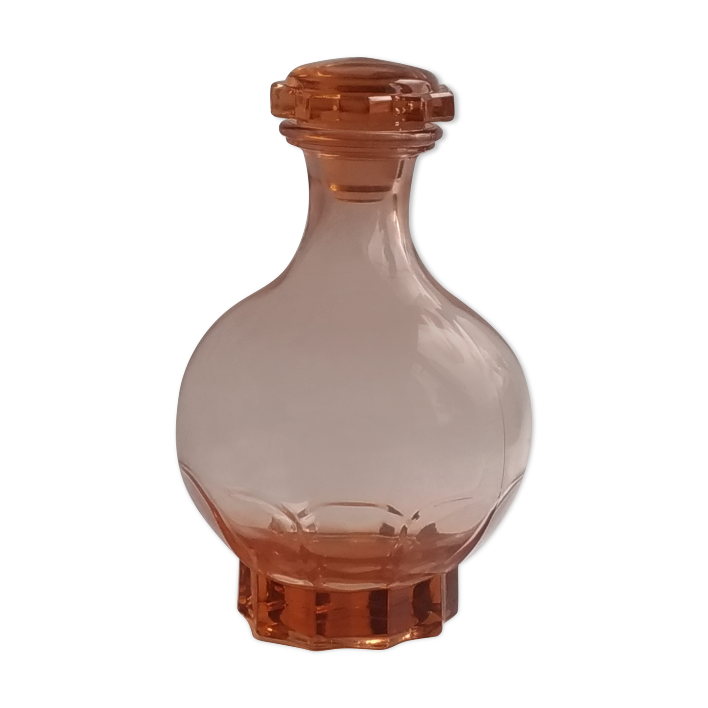 Pink glass carafe-art deco style-star stopper