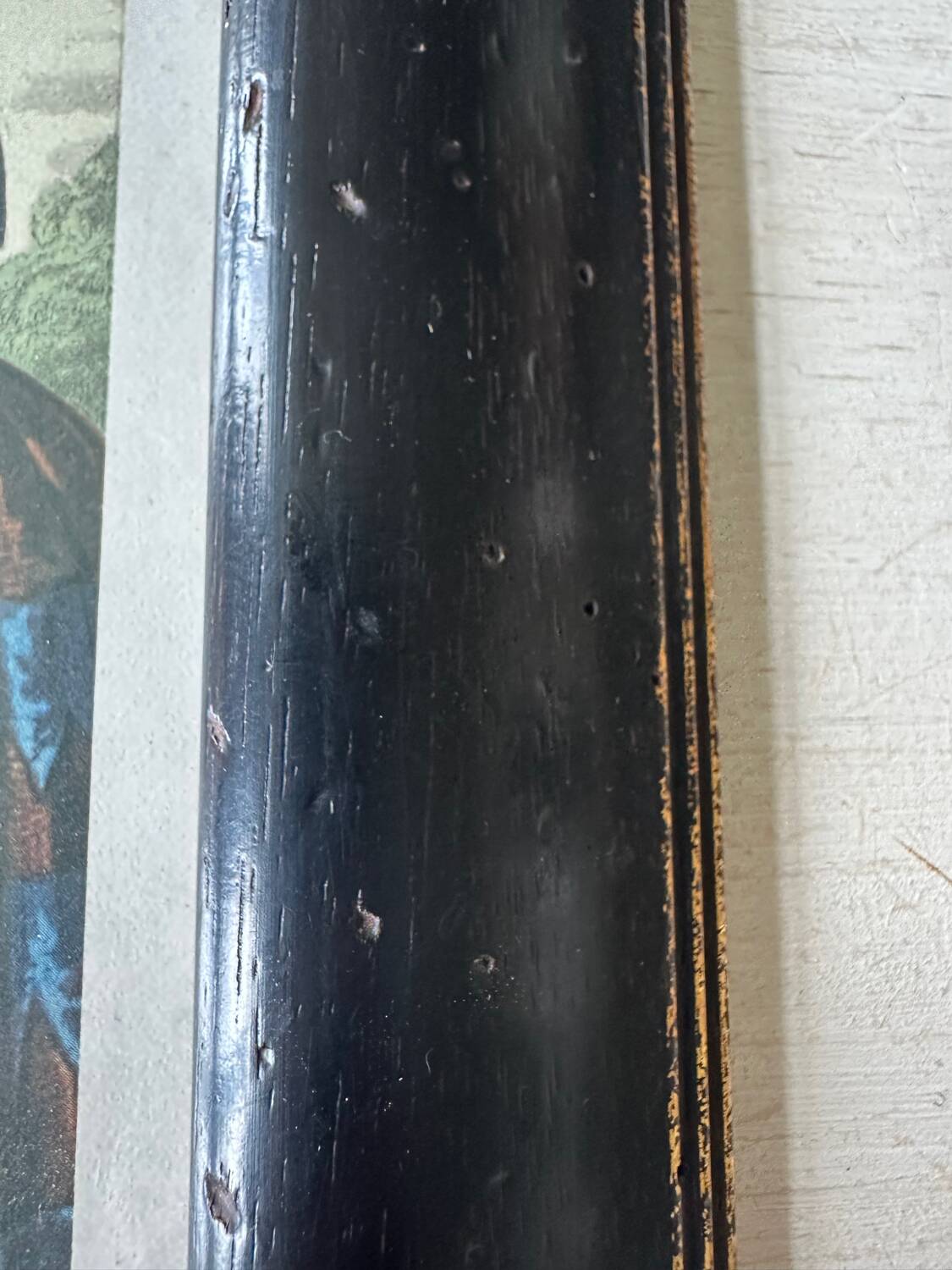 Old illustration in old black and gold frame