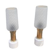 A pair of bedside lamps with a marble base, VEB Narva Leuchtenbau Lengefeld Germany, 1960s.
