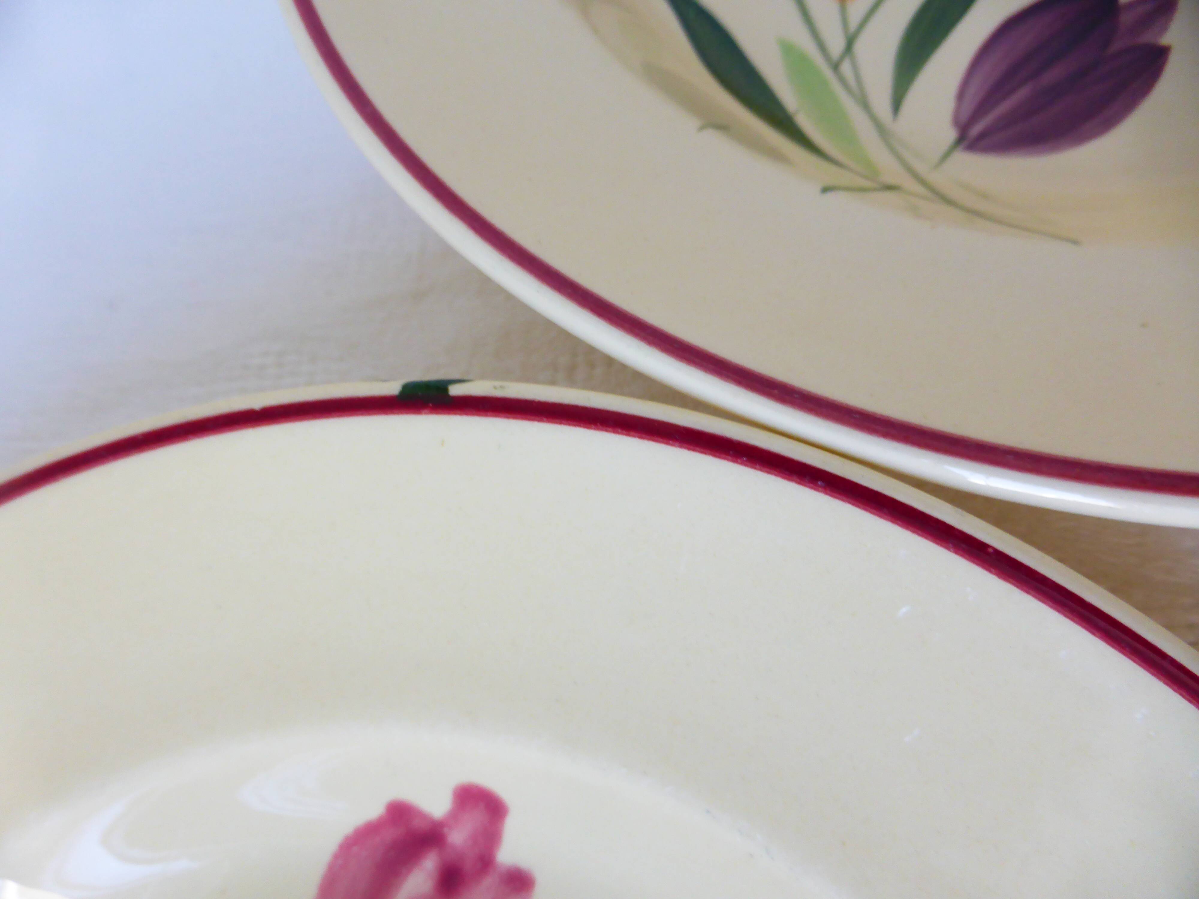 5 assiettes creuses de Longchamp modèle Tulipes 210747