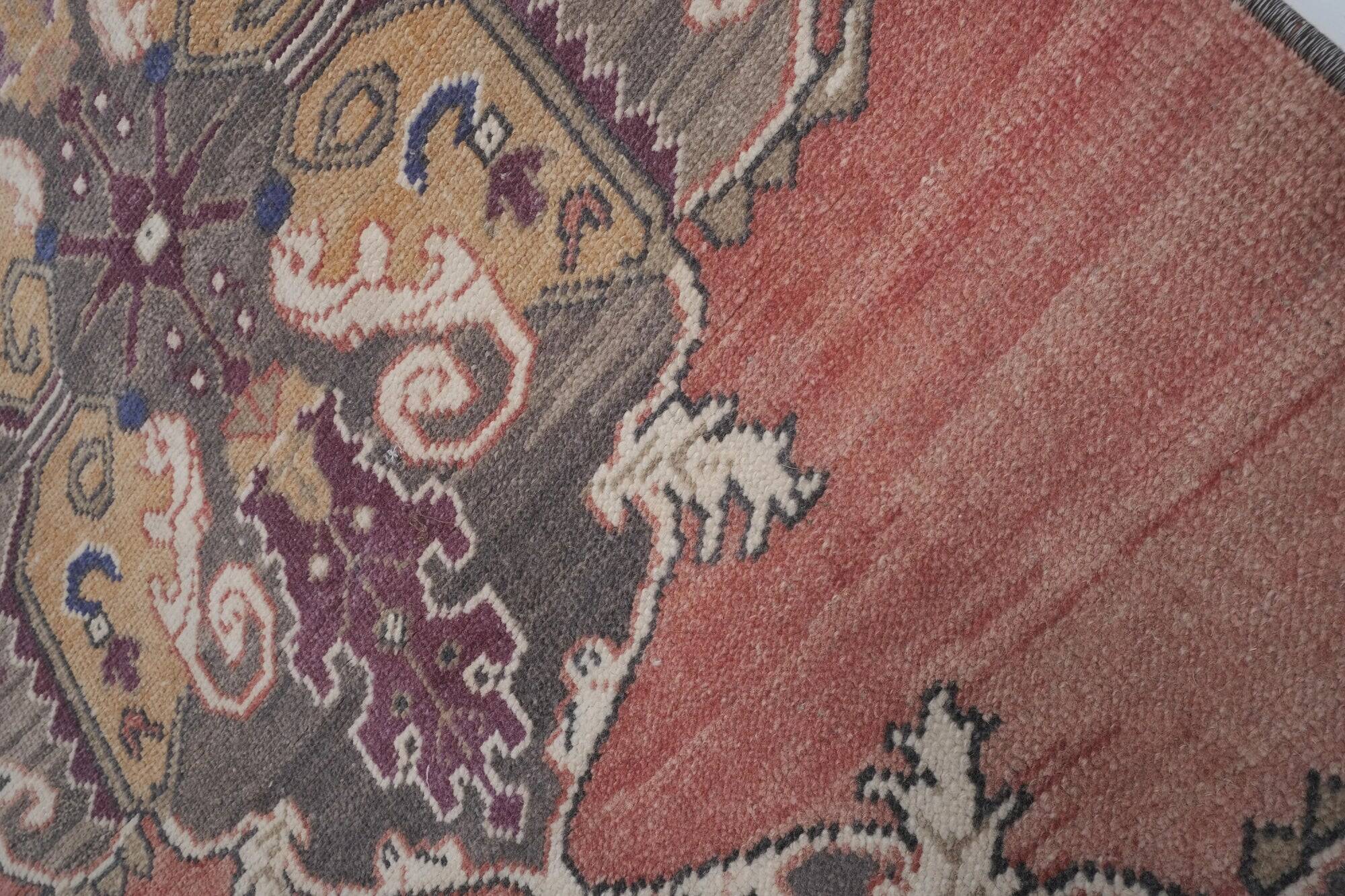 Vintage Turkish hallway rug 85x668 cm