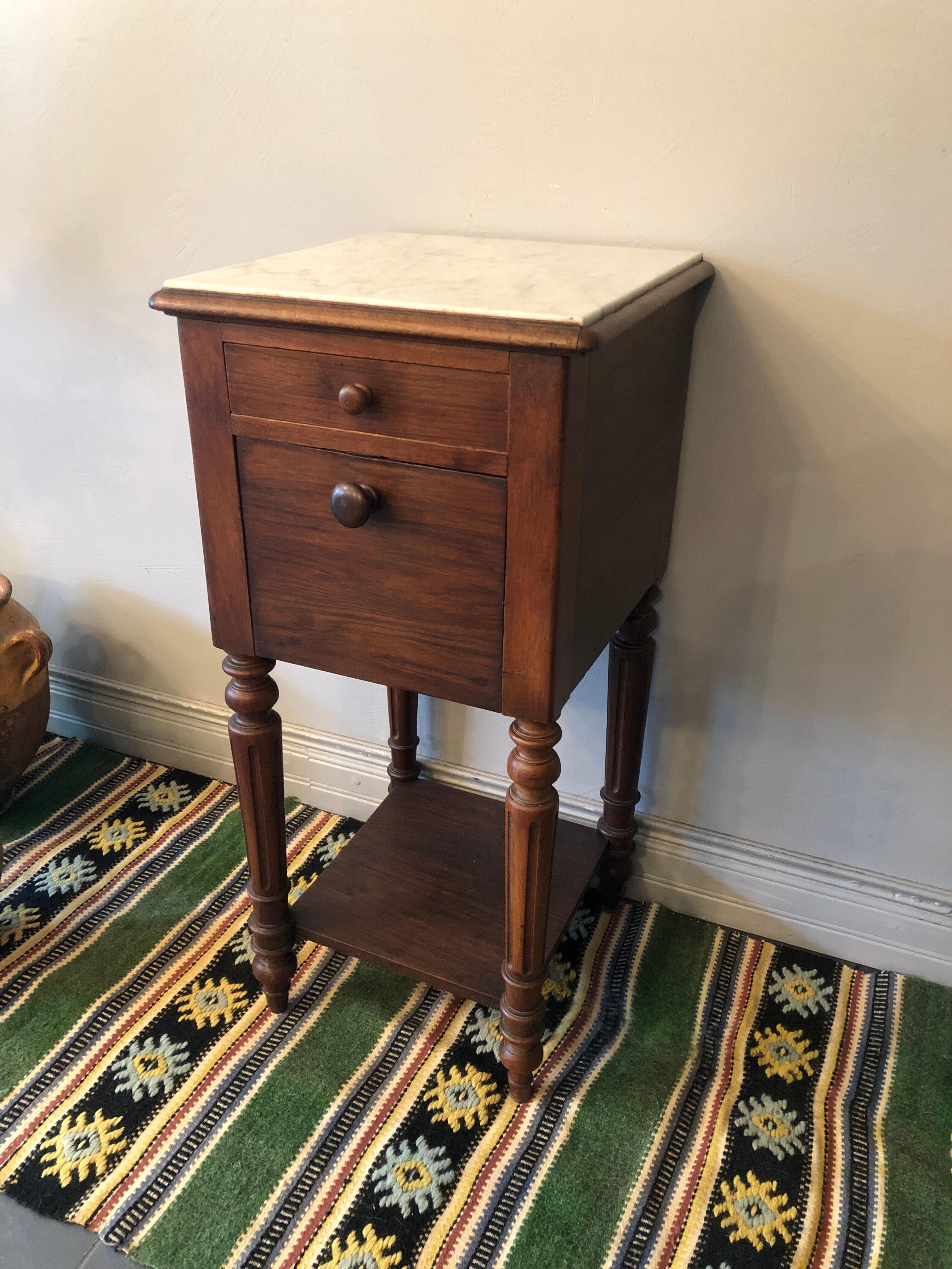 Walnut bedside table