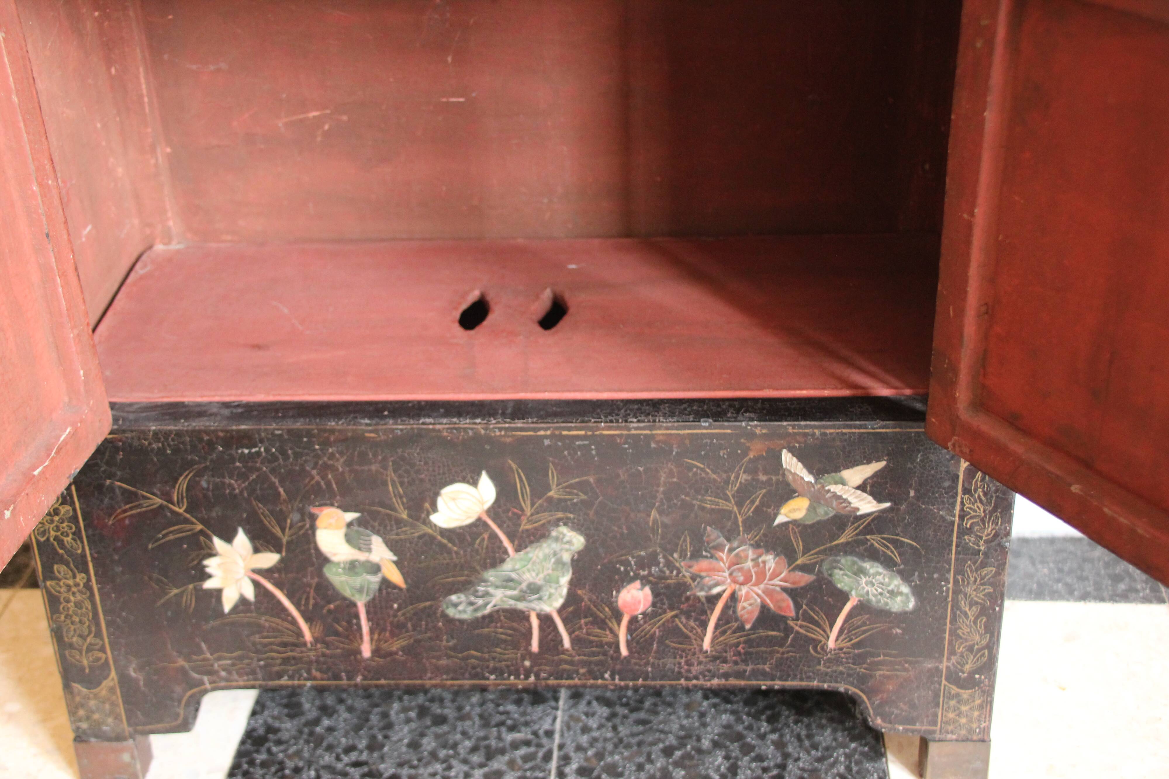 Chinese wardrobe, with mother-of-pearl inlays