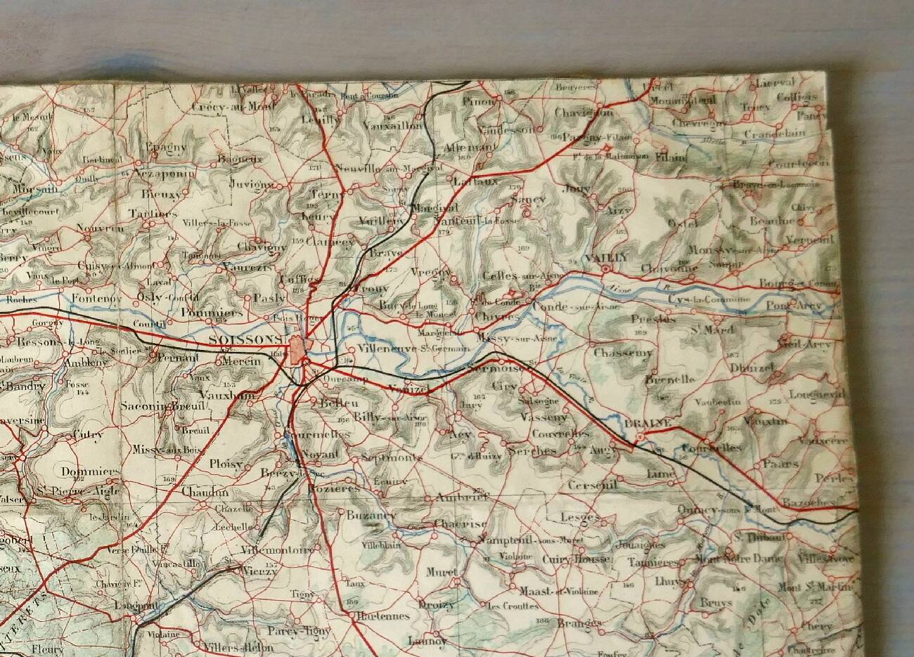 Old Map General Staff 1912 - Paris Beauvais Soissons Montmirail